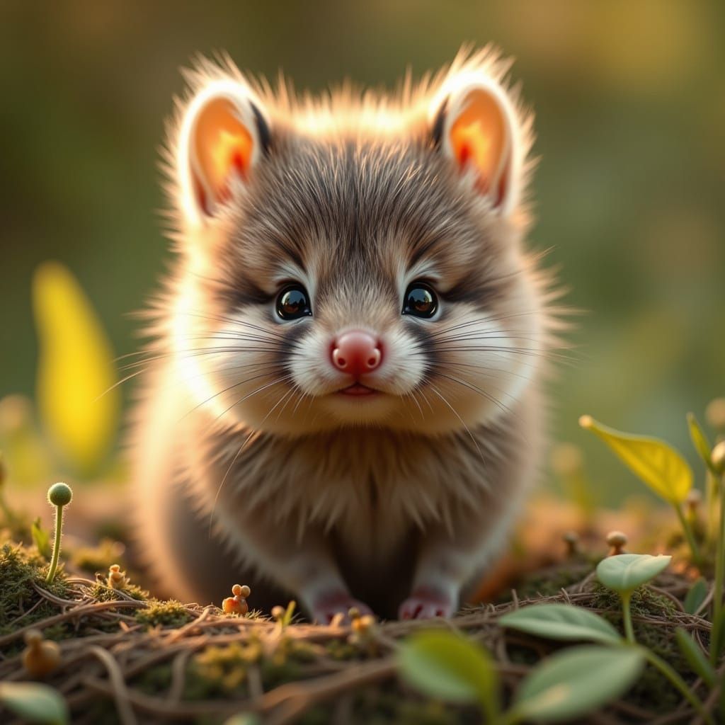 Chubby Quokka Baby in Warm Evening Light