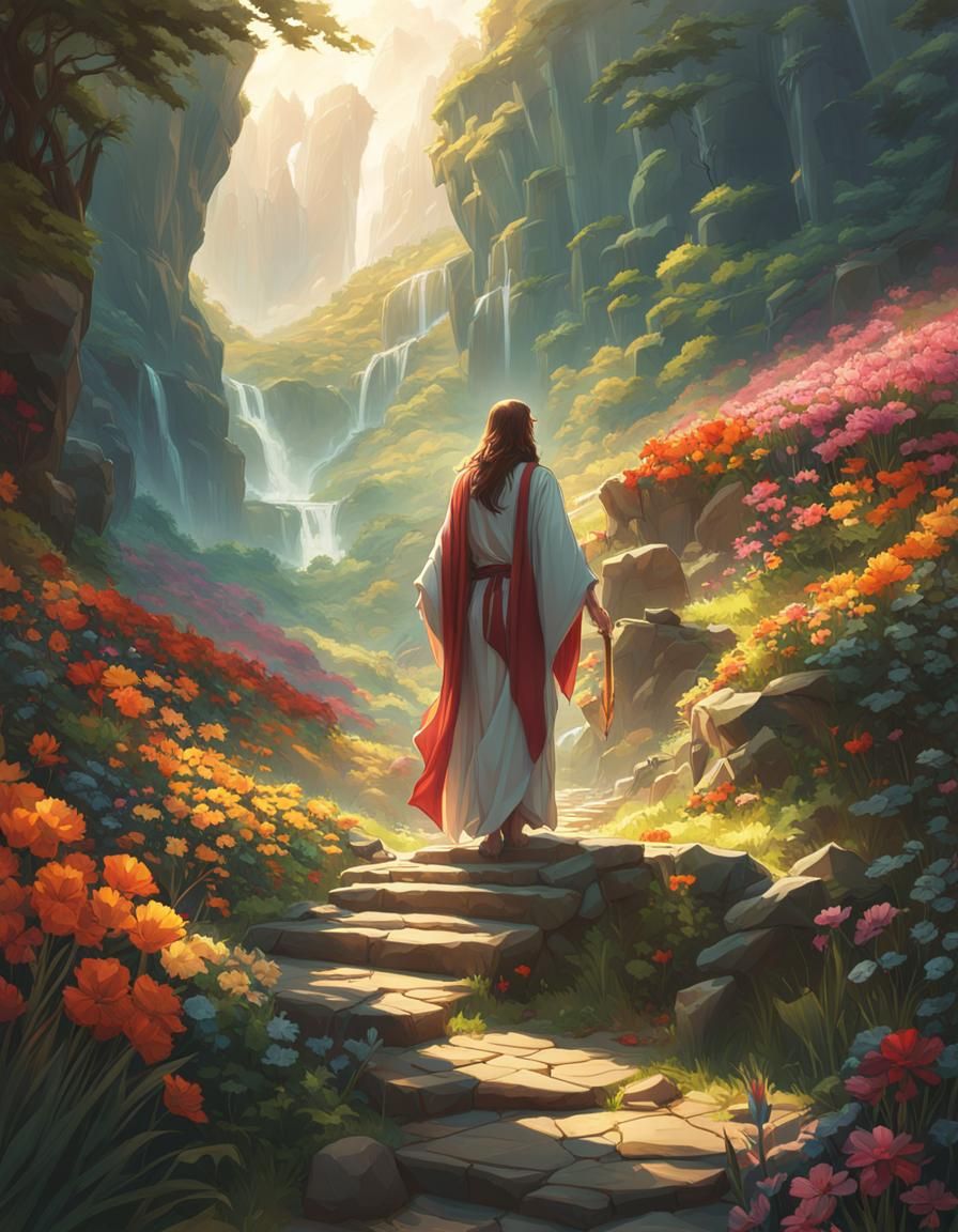 Jesus' Resurrection in Anime Art Style