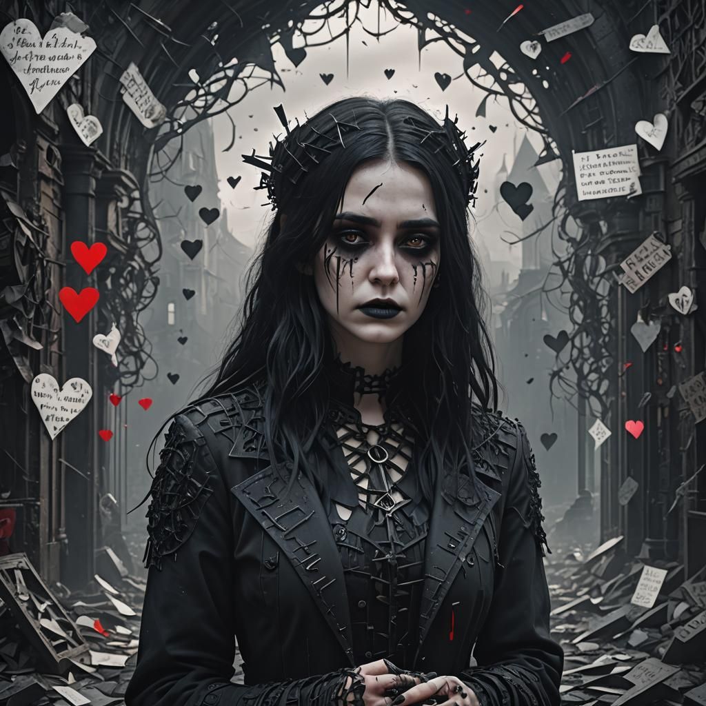 Heartbroken Goth Girl: Dramatic Digital Matte Painting