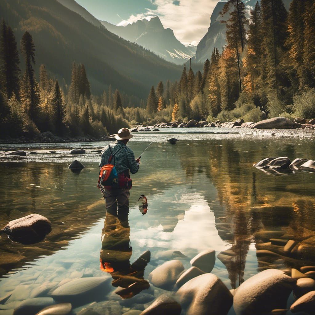 Fly fishing in the Rocky Mountains
