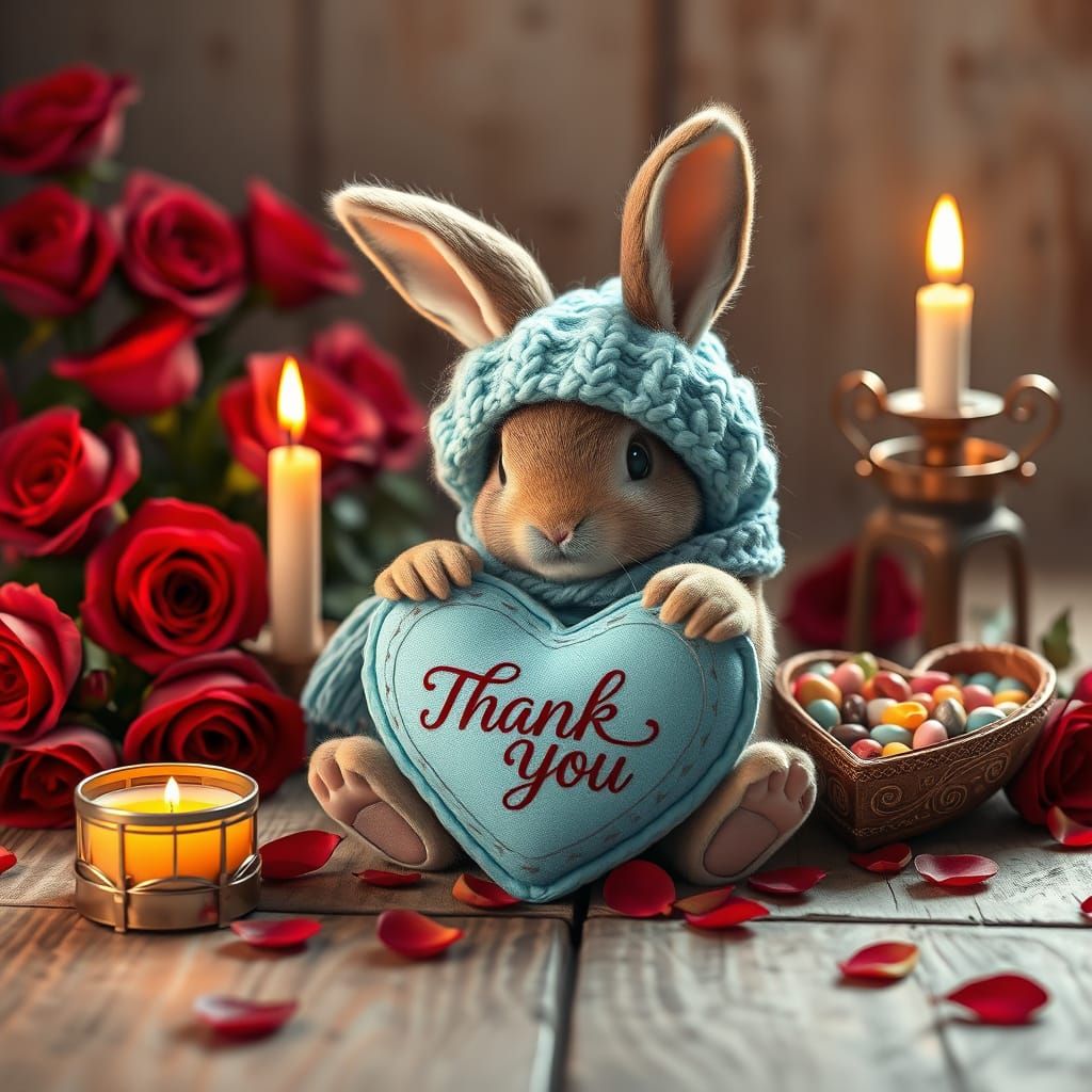 A whimsical and enchanting illustration captures the essence of romance in a charming setting. A cute, cuddly baby bunny...