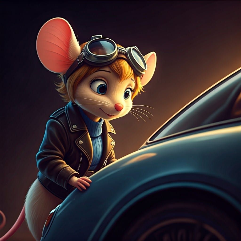 Cyberpunk Mouse Mechanic Unveils RC Car Secrets