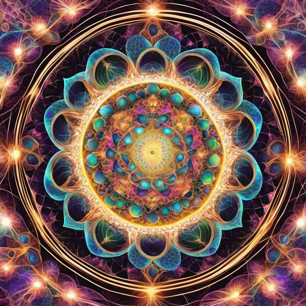 Sacred Geometry Abstract: Vibrant Mandalas of Light