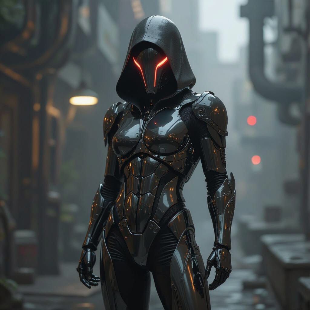 Liquid Metal Replica in Futuristic Industrial Style