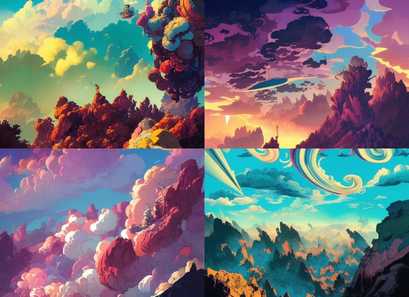 Epic Multicolored Clouds: Digital Painting