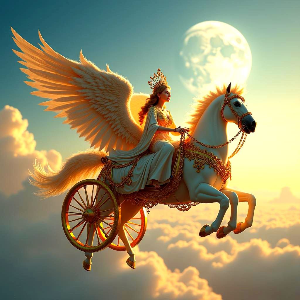 Golden Chariot to the Moon: Fantasy Concept Art