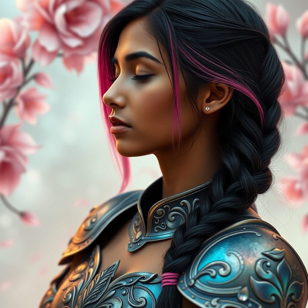 Indian Woman in Art Nouveau Inspired Armor