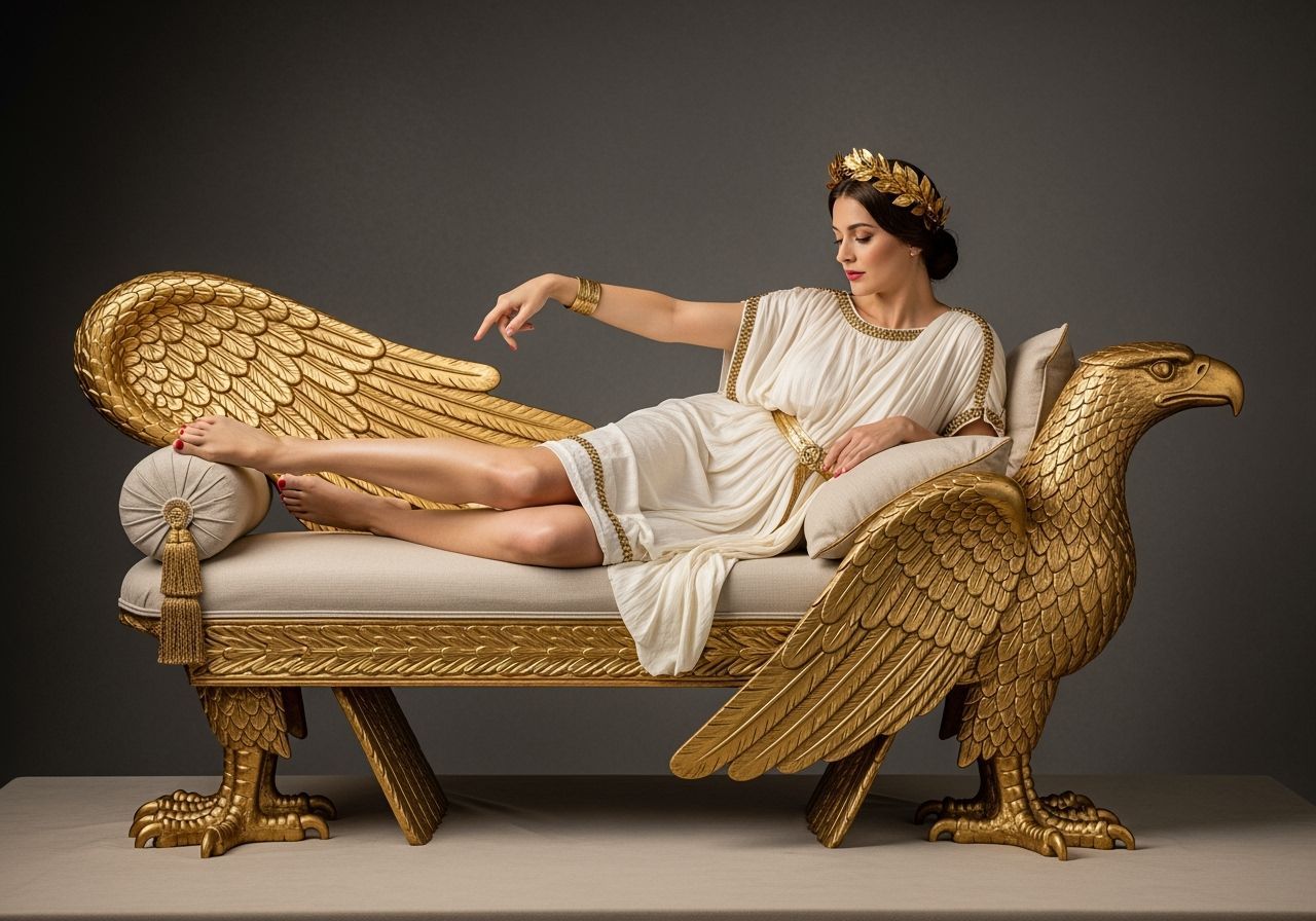 Roman Empress Lounging on Eagle Chaise Longue