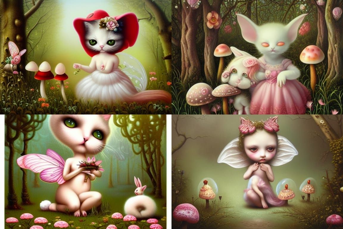 Whimsical Fairy and Forest Creatures in Pop Surrealism