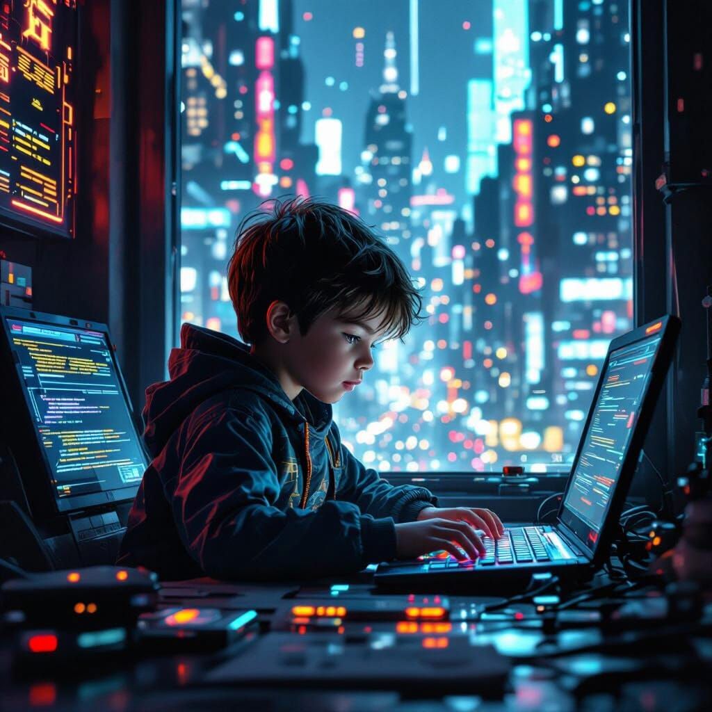 Young Coder Makes His Mark Online in Cyberpunk Style