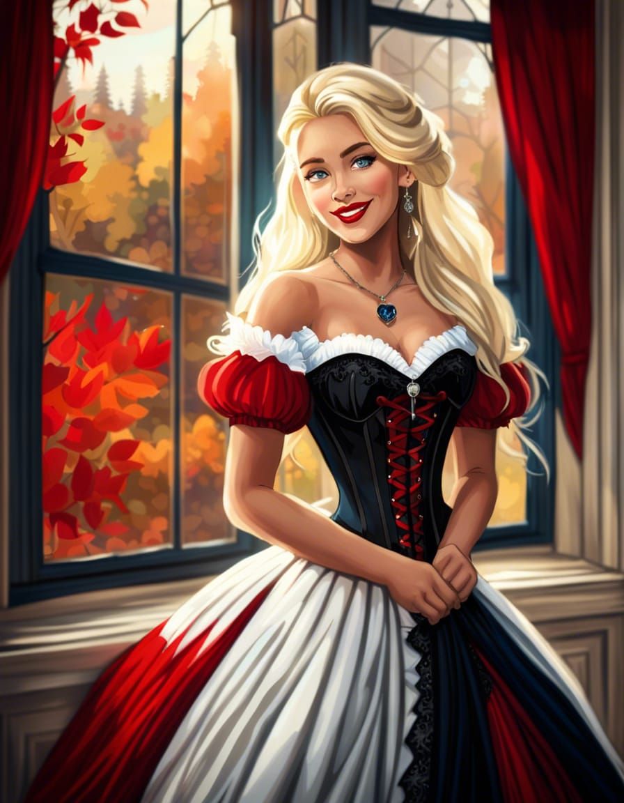 Portrait of a Woman in Corset Dress