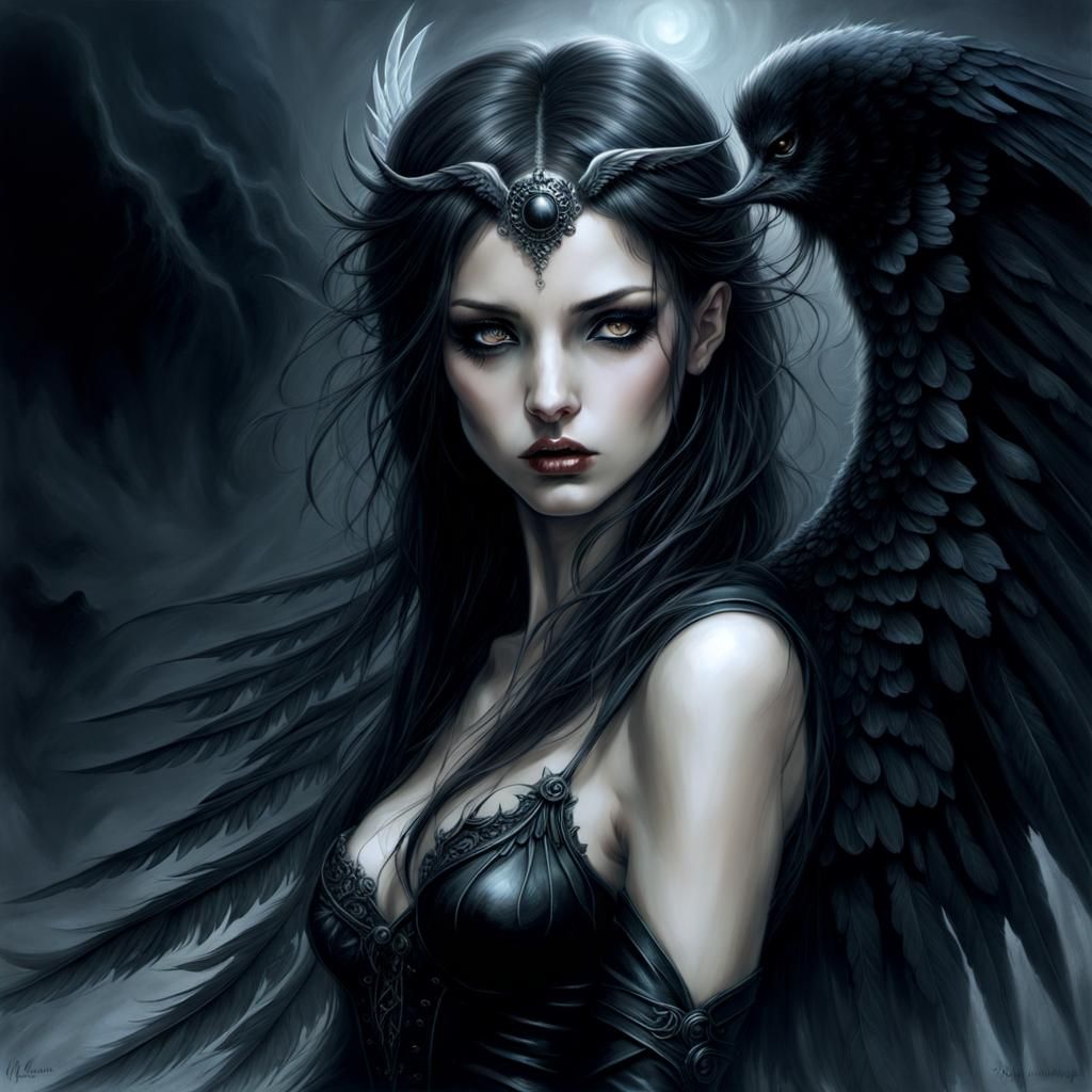 Melancholic Fallen Angel in Dark Fantasy Style