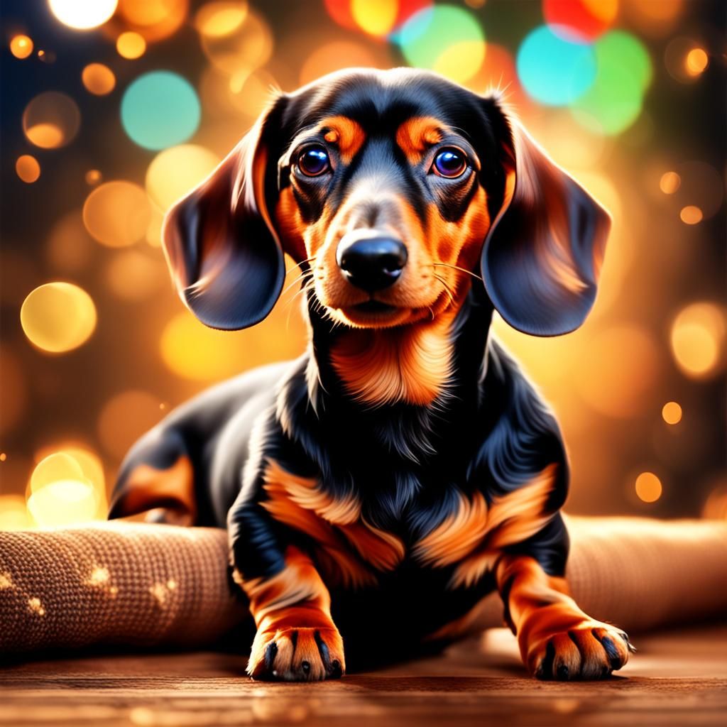 Realistic Digital Art of a Dachshund Dog