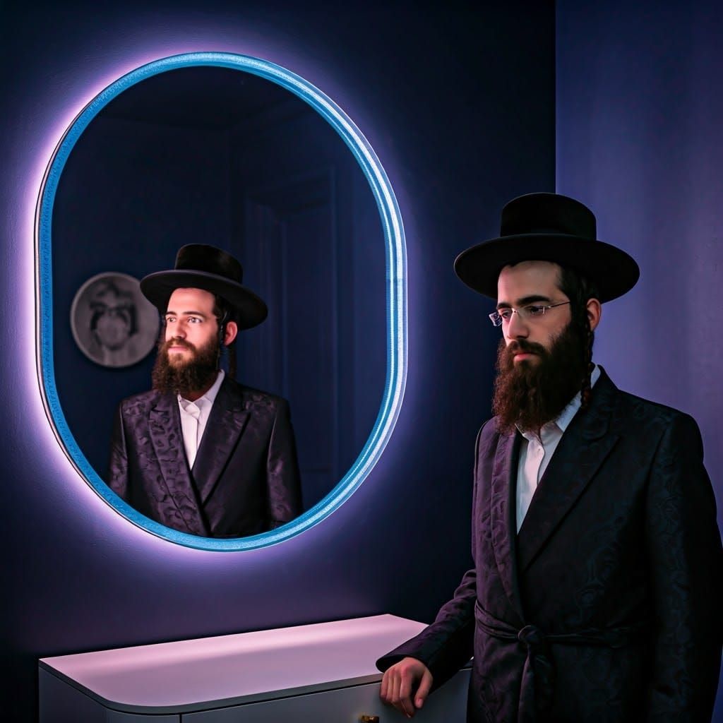 Ultra-Orthodox Men in Opulent Hotel Room