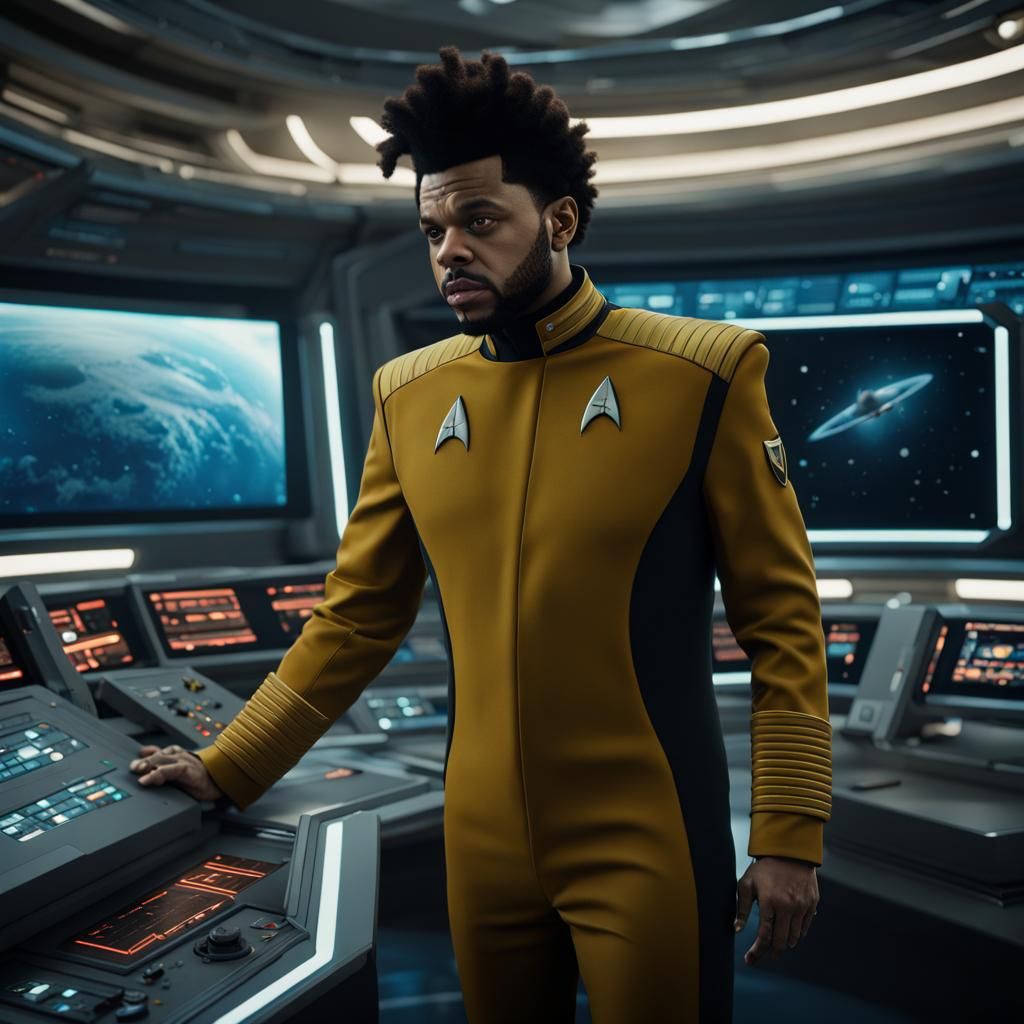 The Weeknd as Starfleet Officer: Detailed Matte Painting