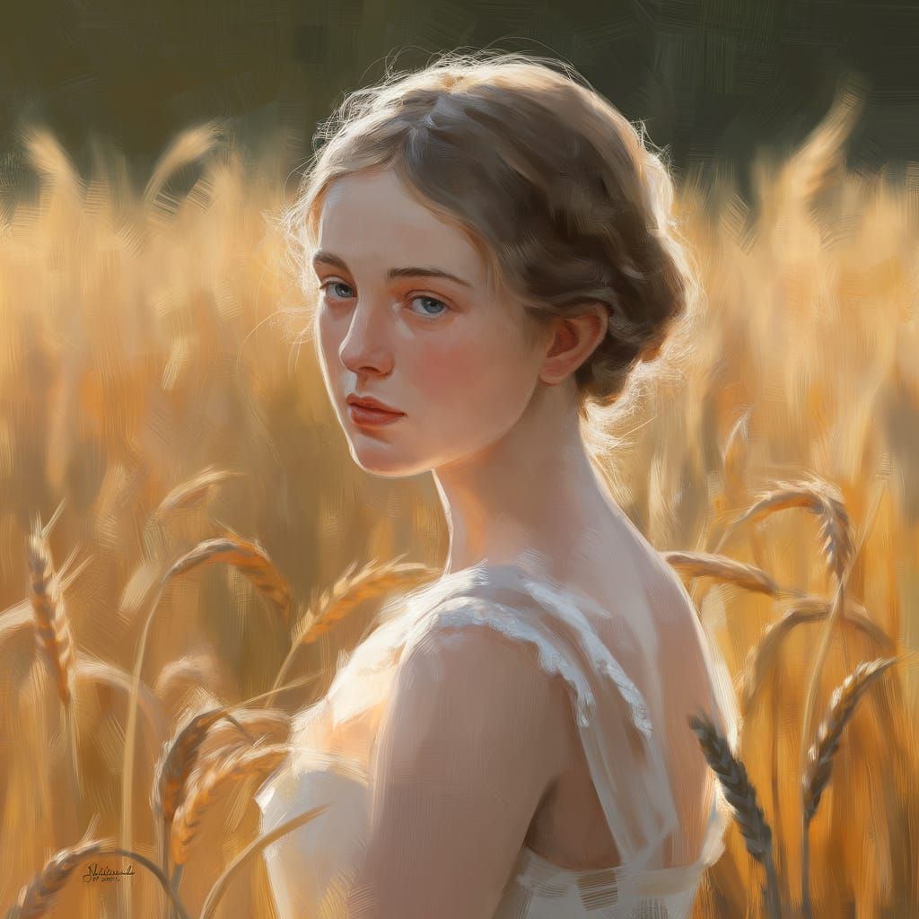 Golden Hour Portrait of a Woman in Australian Tonalism Style