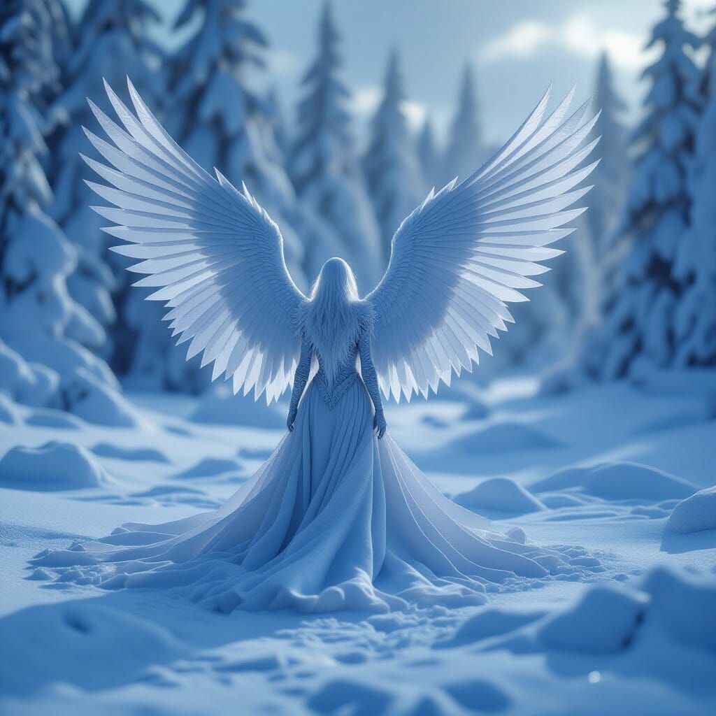 Cinematic Film Still of a Snowform Sentinel