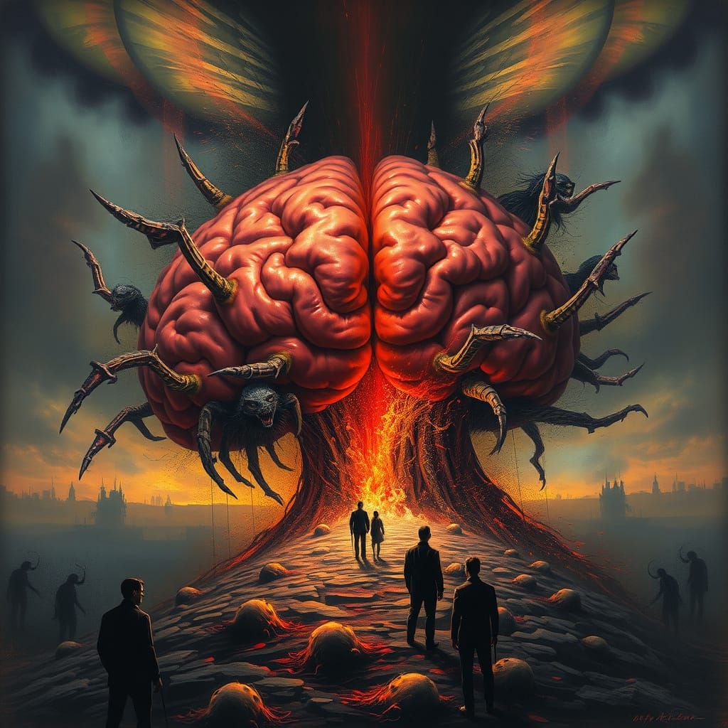 Surreal Brain Pop Art Screen Print