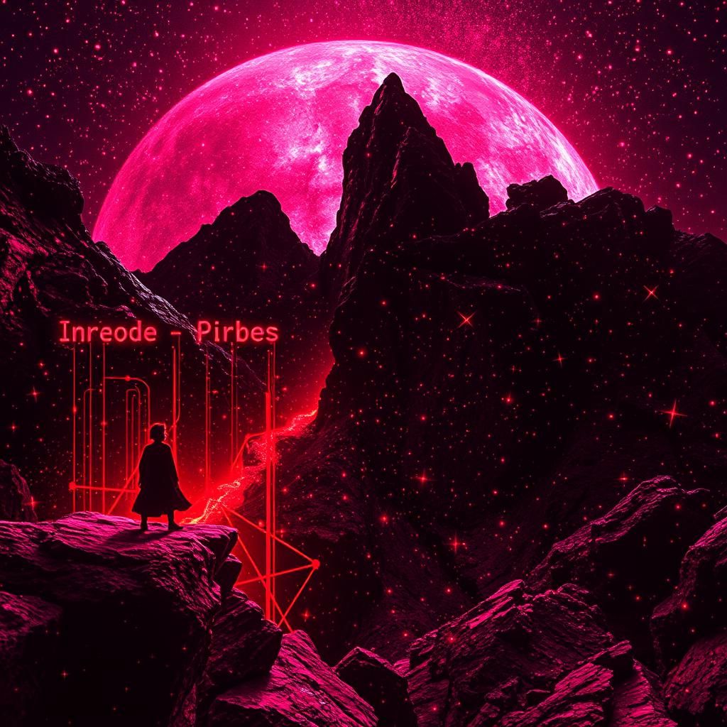 Maximalist Ruby with Glitch and Constellation Effects