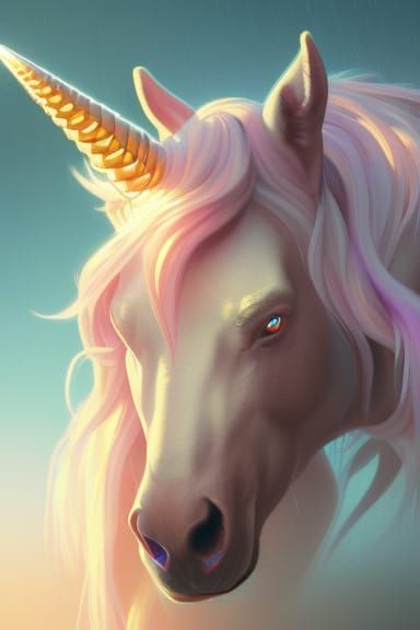 Hyperdetailed Unicorn Portrait in Digital Art Style