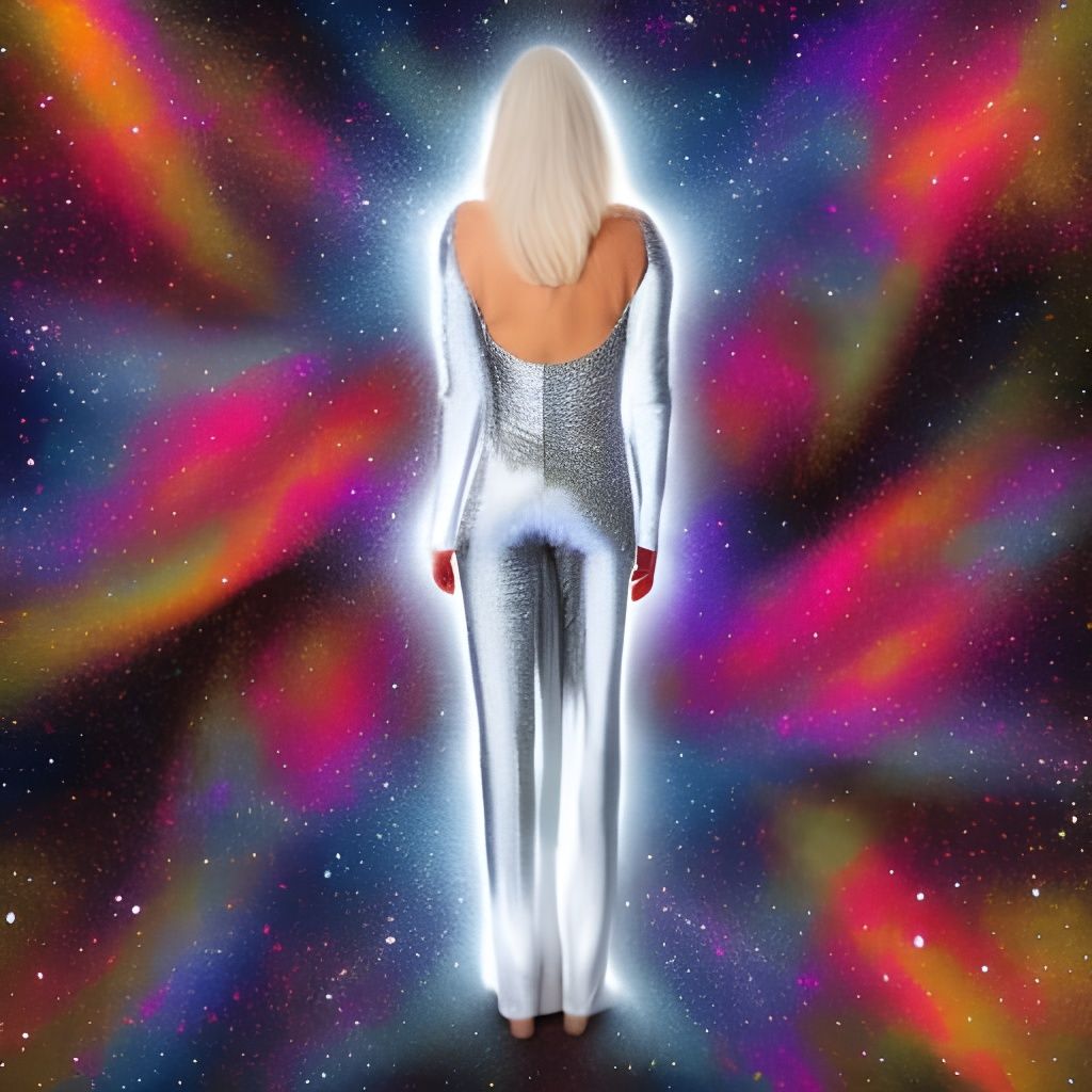 Woman on Ice Planet in Art Deco Style