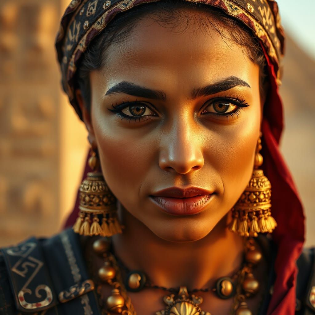 Egyptian Woman Portrait in Photorealistic Style