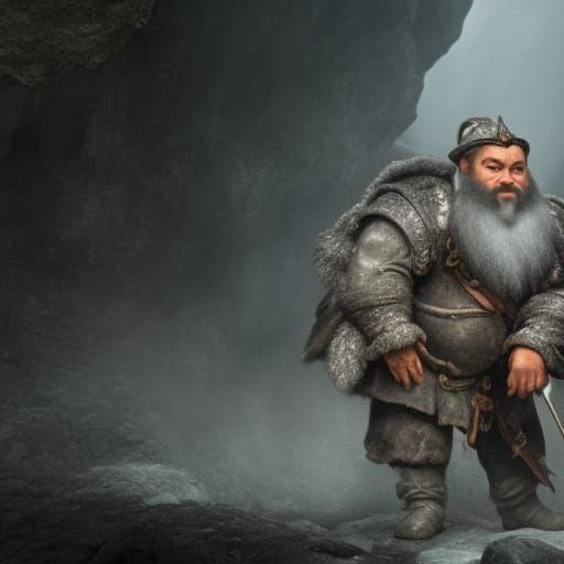 Baroque Dwarf in a Cave Painting