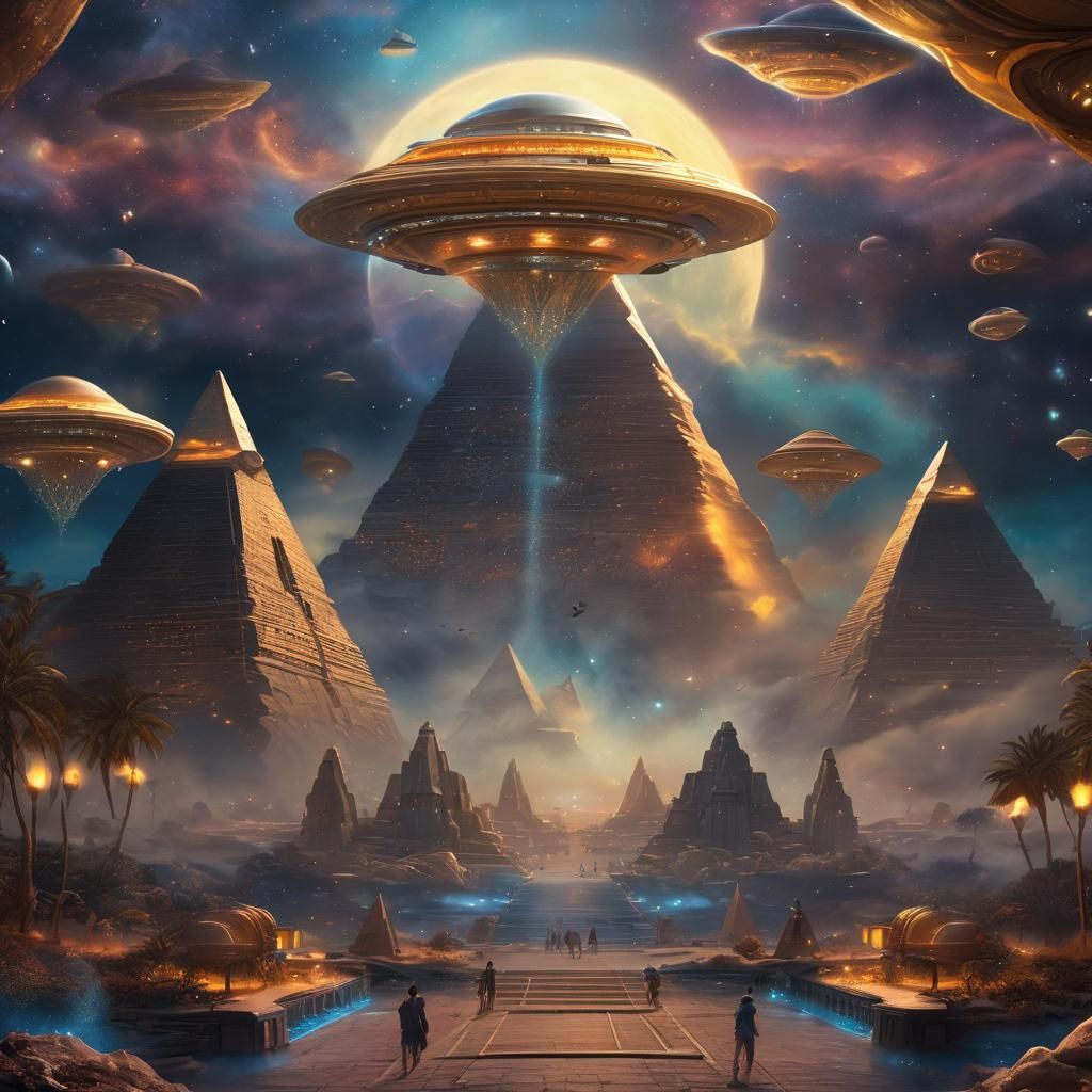 Astral Concept Art of Star Aliens and Pyramids