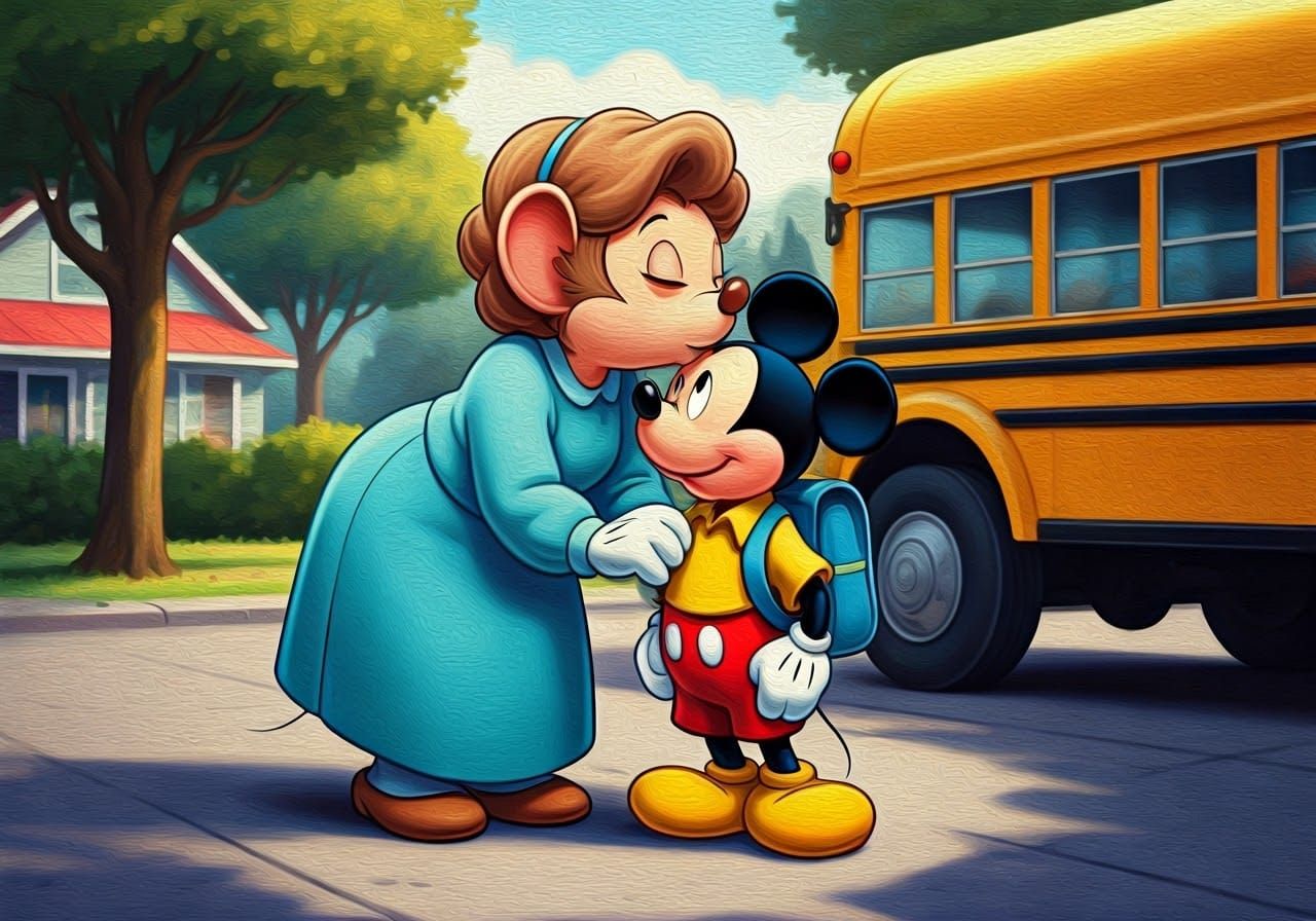 Warm Motherly Kiss on a Sunny Morning in Classic Disney Styl...