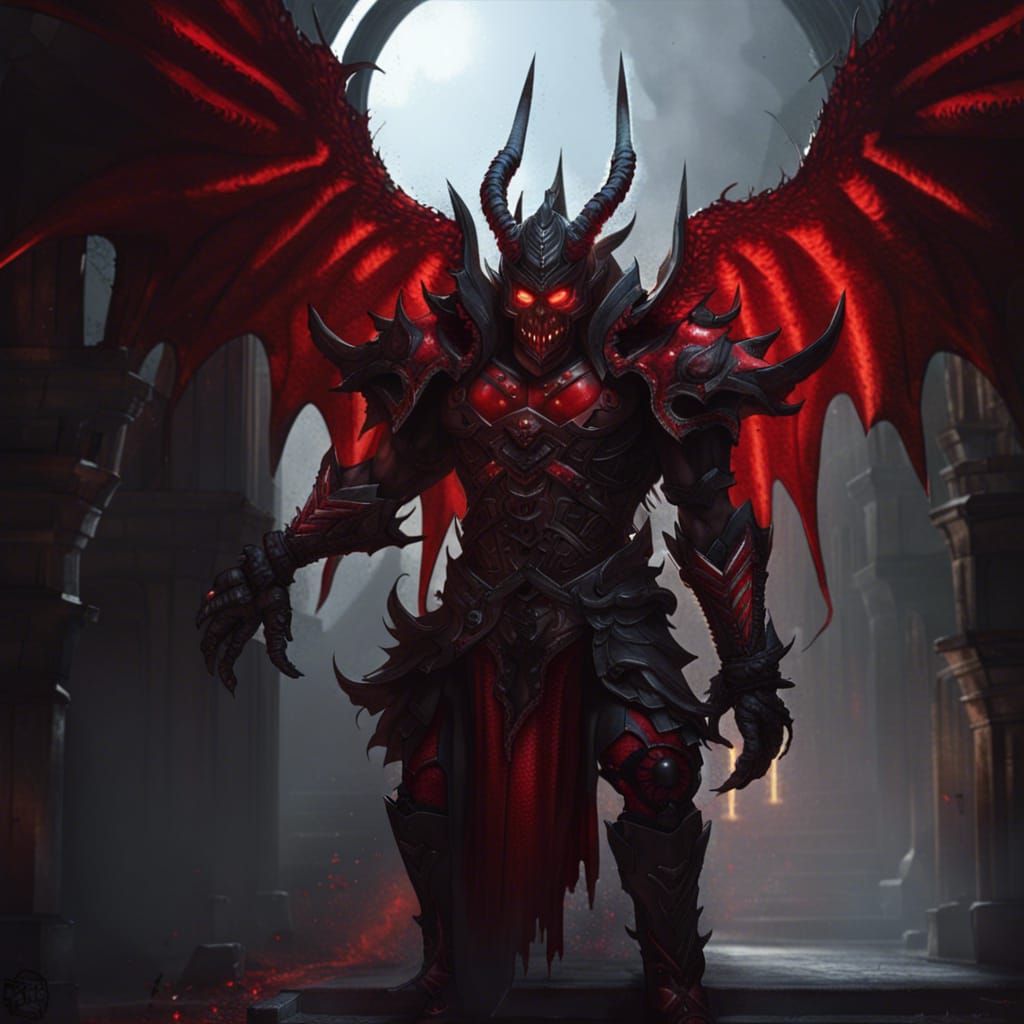 Demonic Skull Armor in Dark Fantasy Style