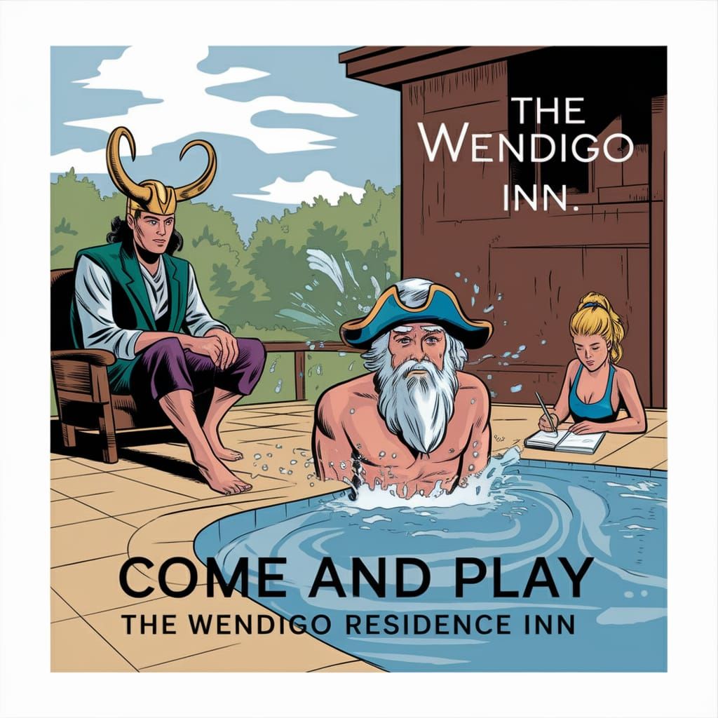 Comic book cover with a title "The Wendigo Inn." Comic book ...