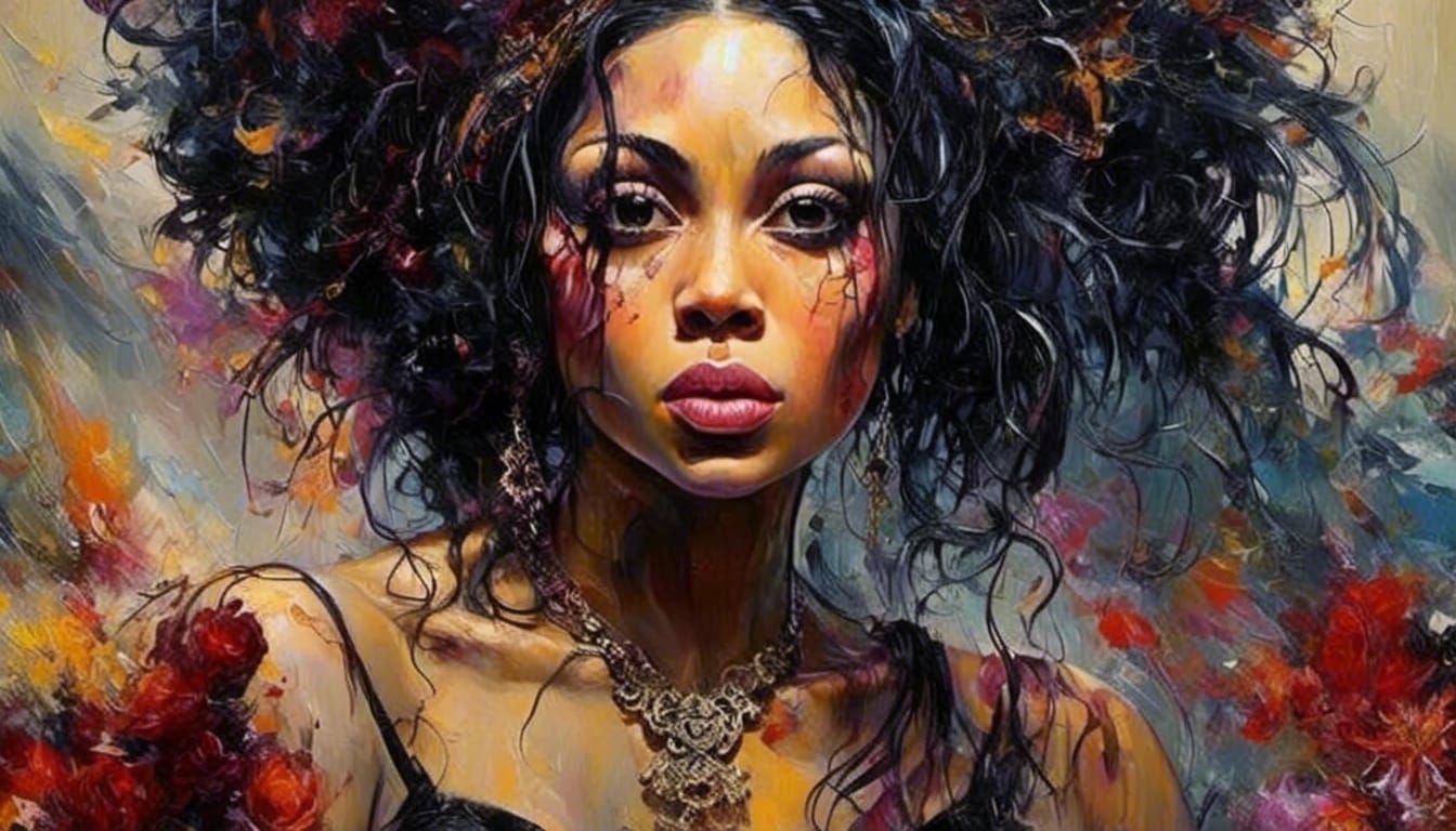 Dystopian Love: An Epic Impasto Masterpiece