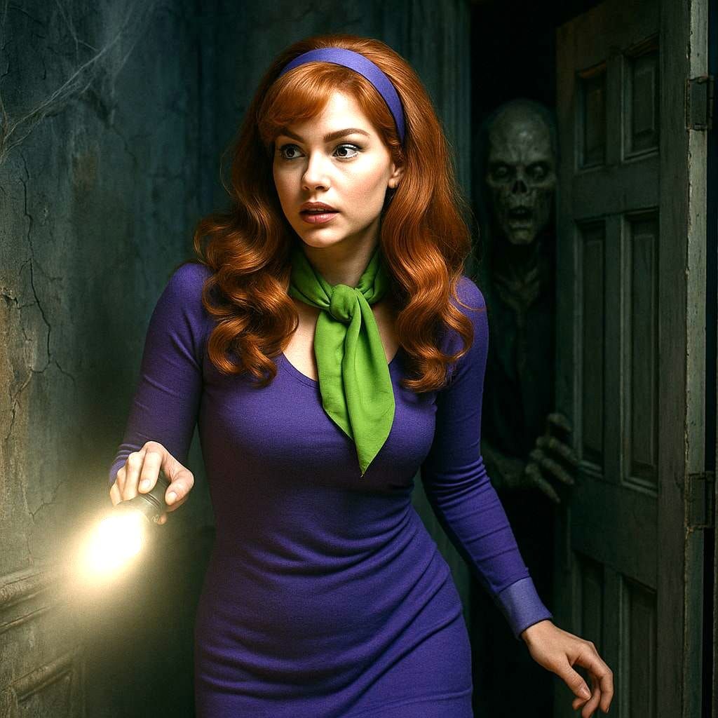 Daphne from Scooby Doo in a Haunted House