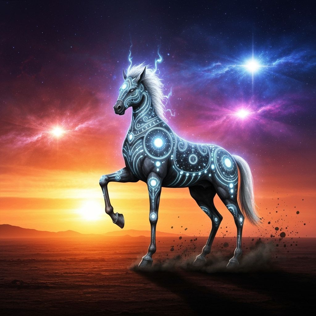 Majestic Centaur on Alien Planet in Binary Sunset