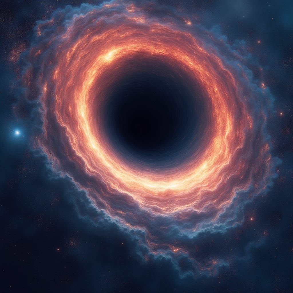 Cosmic Black Hole Nebula in Vibrant, Iridescent Colors