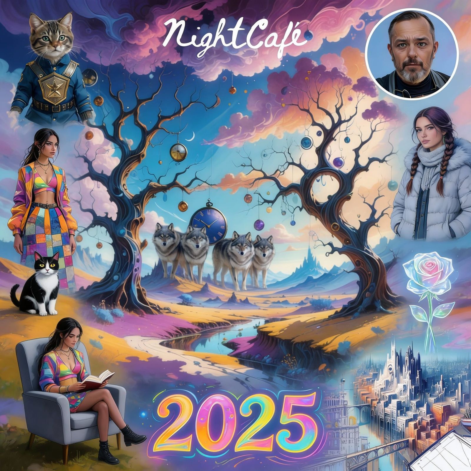 AI Art Collage: NightCafe Creations of 2025