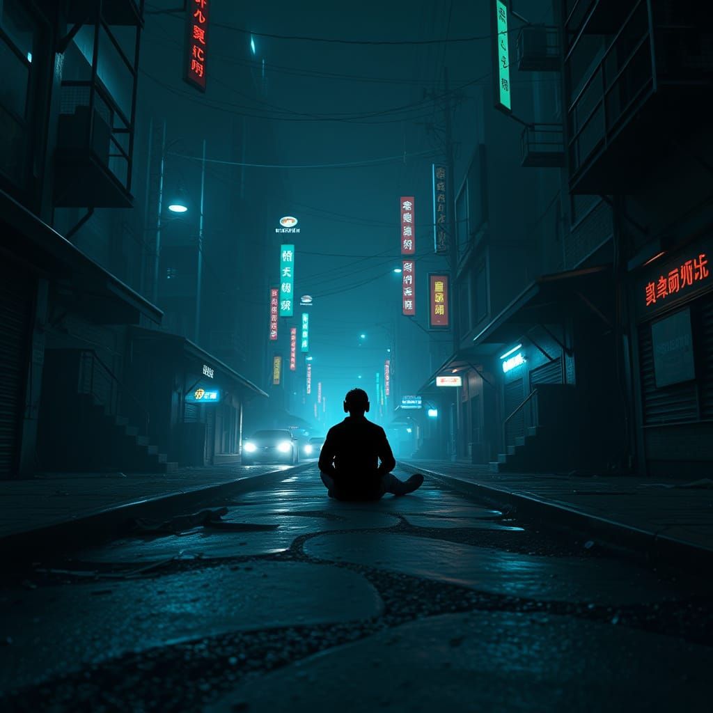 Abandoned Dystopian Cityscape at Dusk, in Unreal Engine 5 St...
