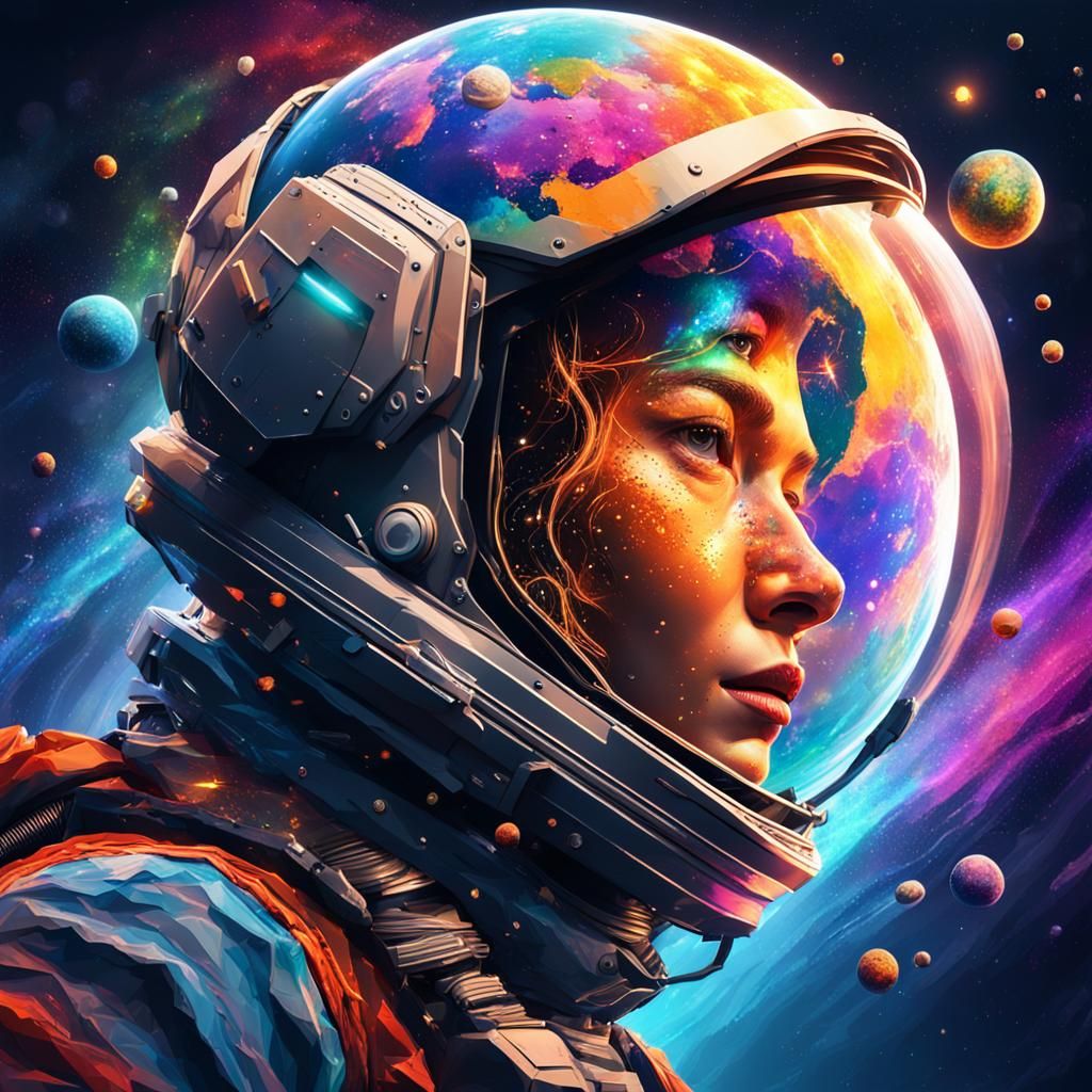 Magical Outer Space in Hyperrealistic Splash Art
