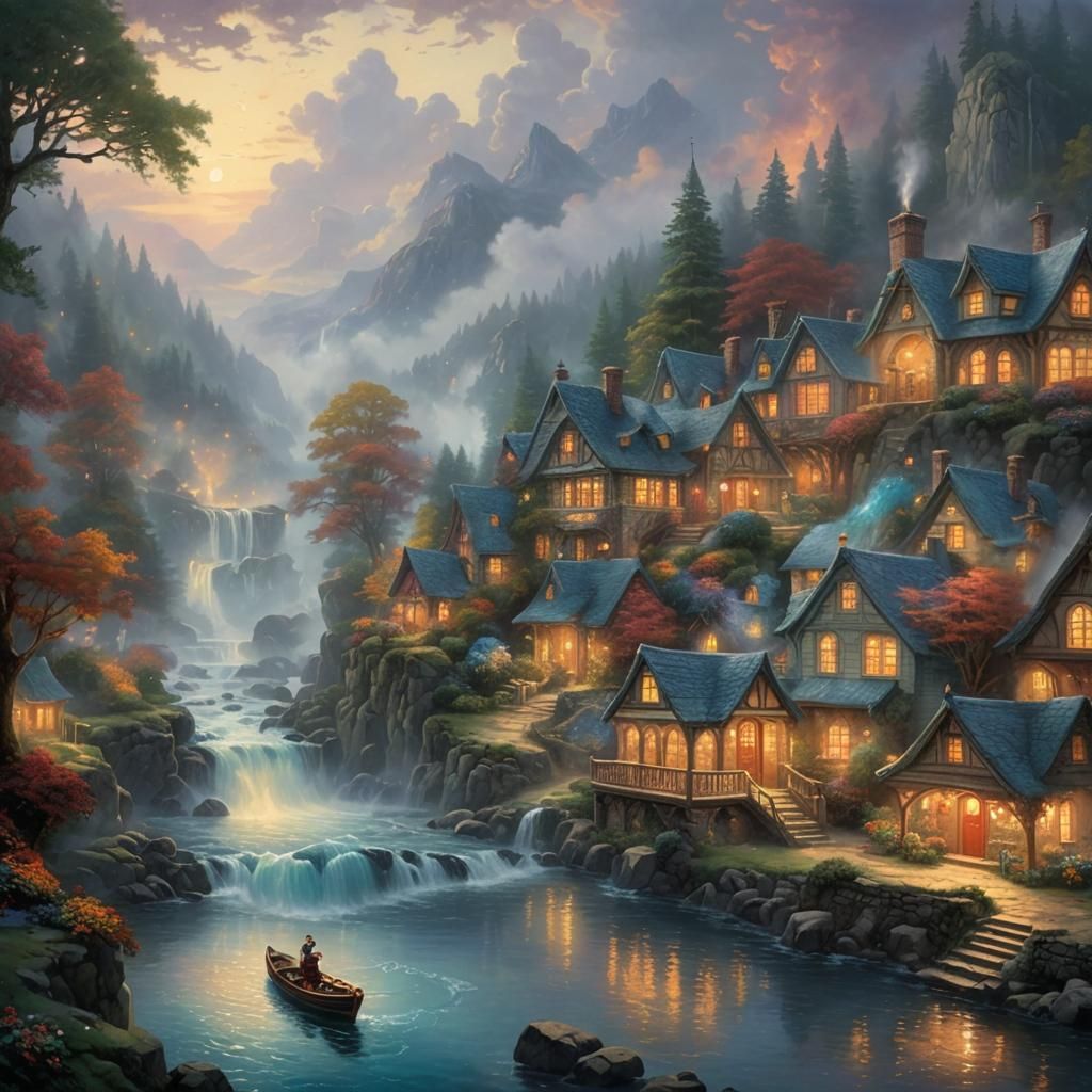 Ethereal Fire and Water Human Figure