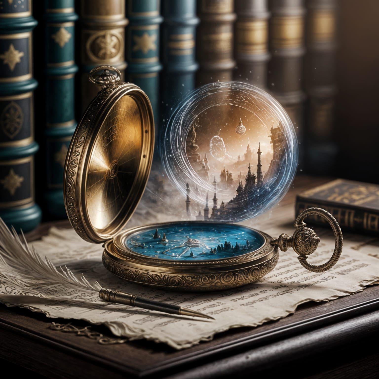 Antique Pocket Watch Portal to Another World