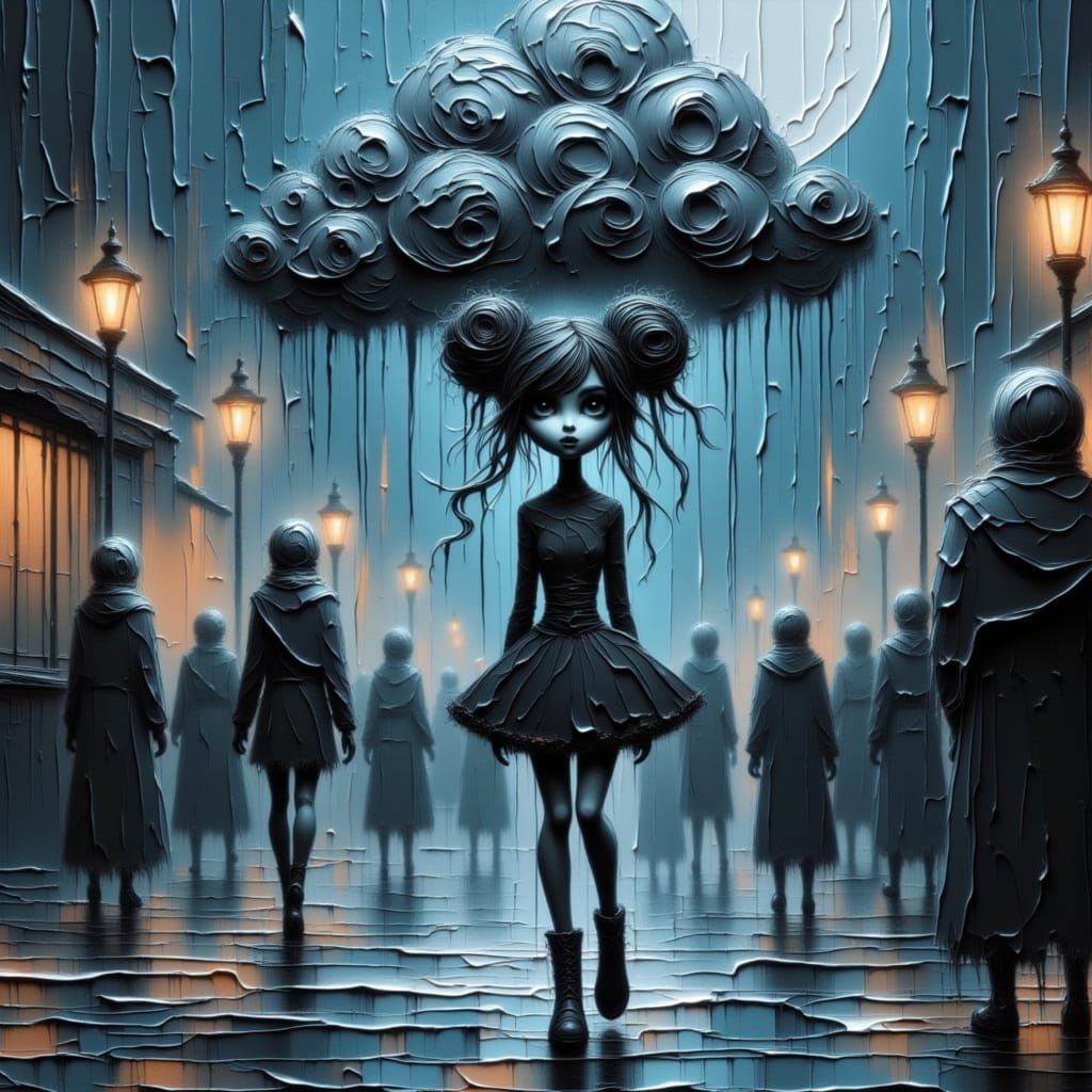 Fantasy Storm Girl in Seattle: Cinematic Goth Punk