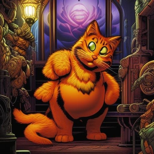 Garfield in Comic Book Art Style