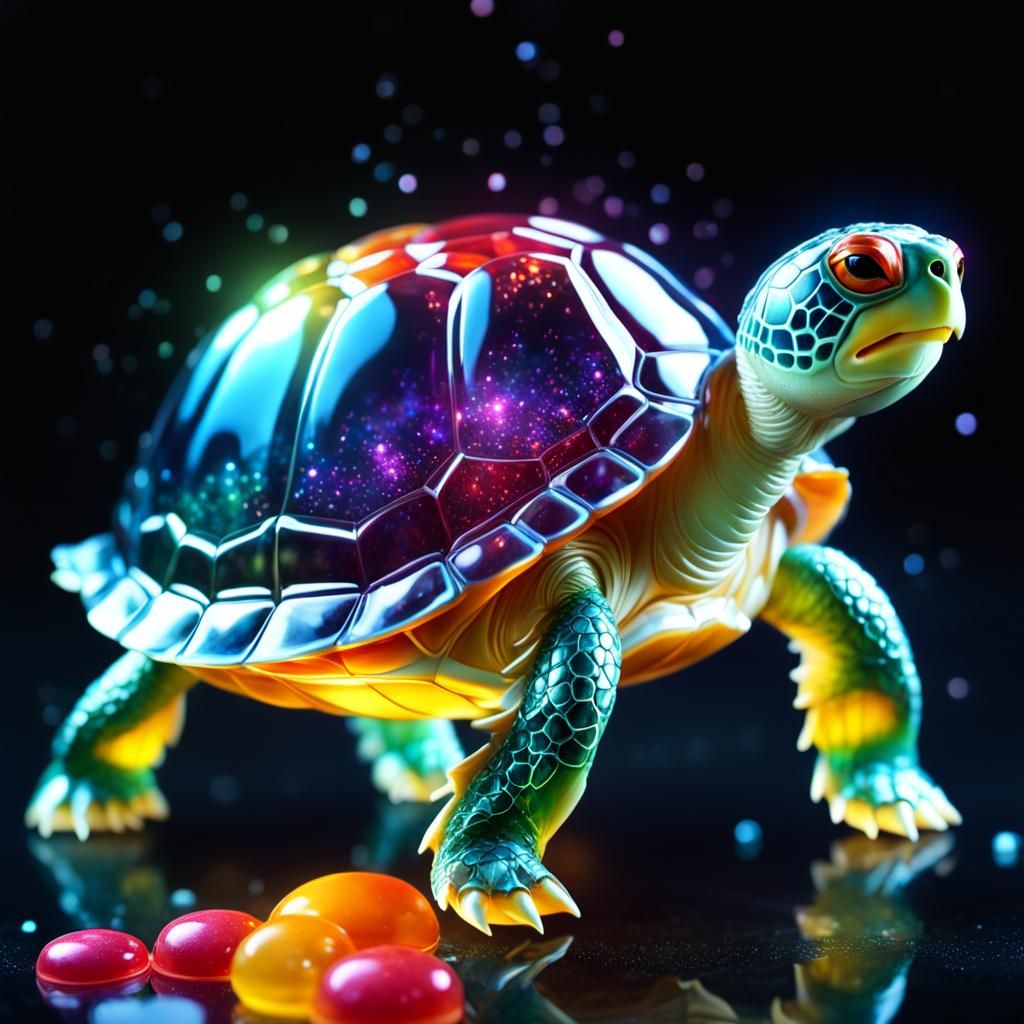 Transparent Jelly Turtle with Candy Shell