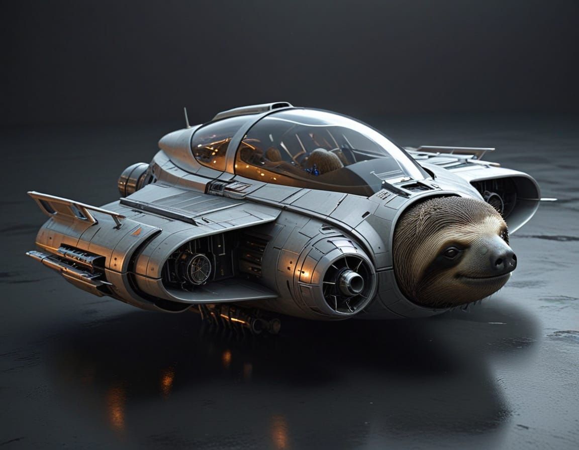 Neofuturistic Spaceship 'Lazy Sloth'