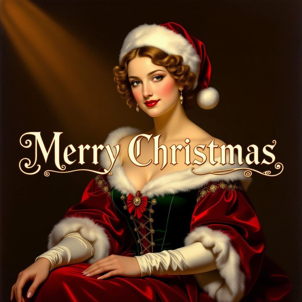 Renaissance Pin-Up Miss Claus by Michelangelo Style