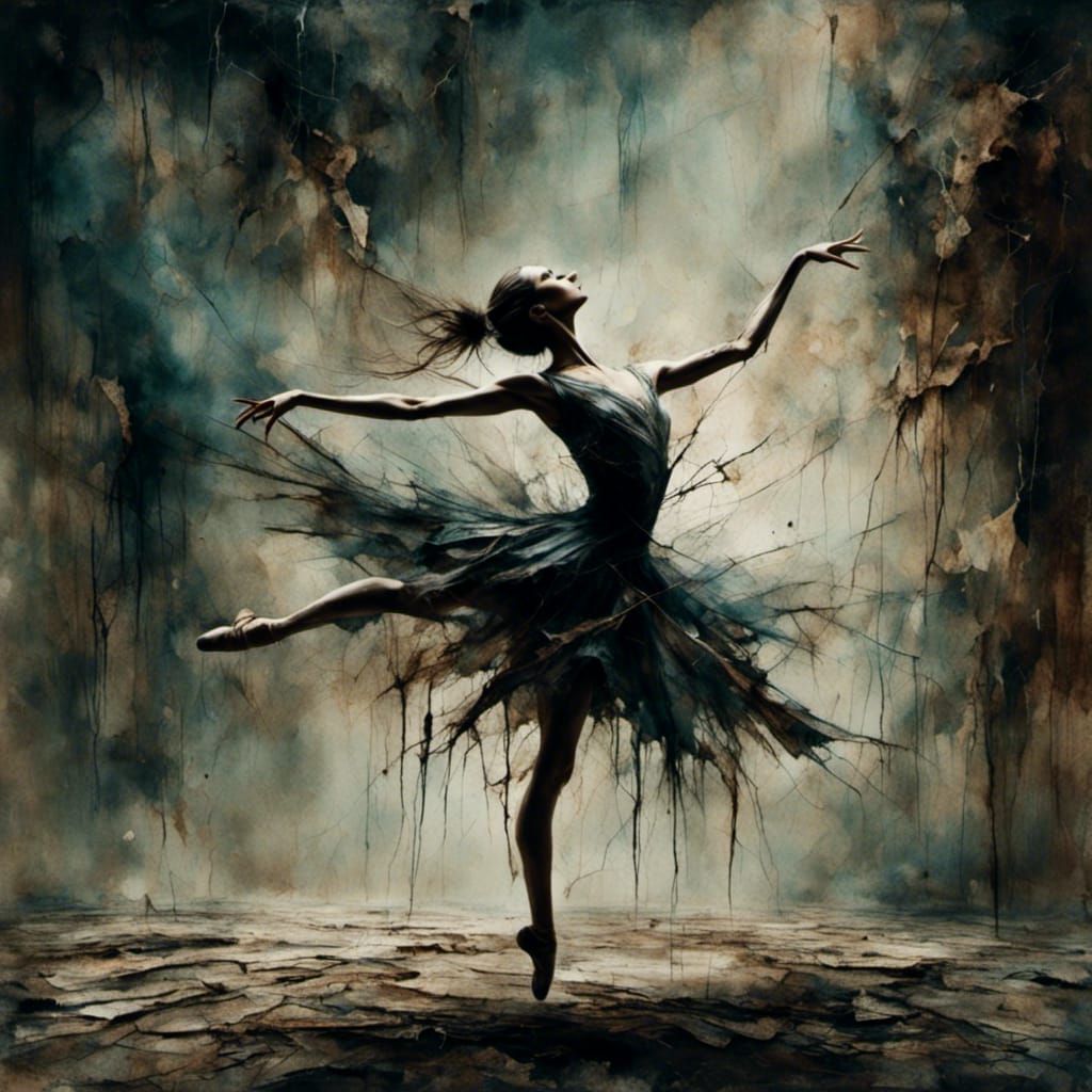 Macabre Ballerina Twirls in Decaying Theater