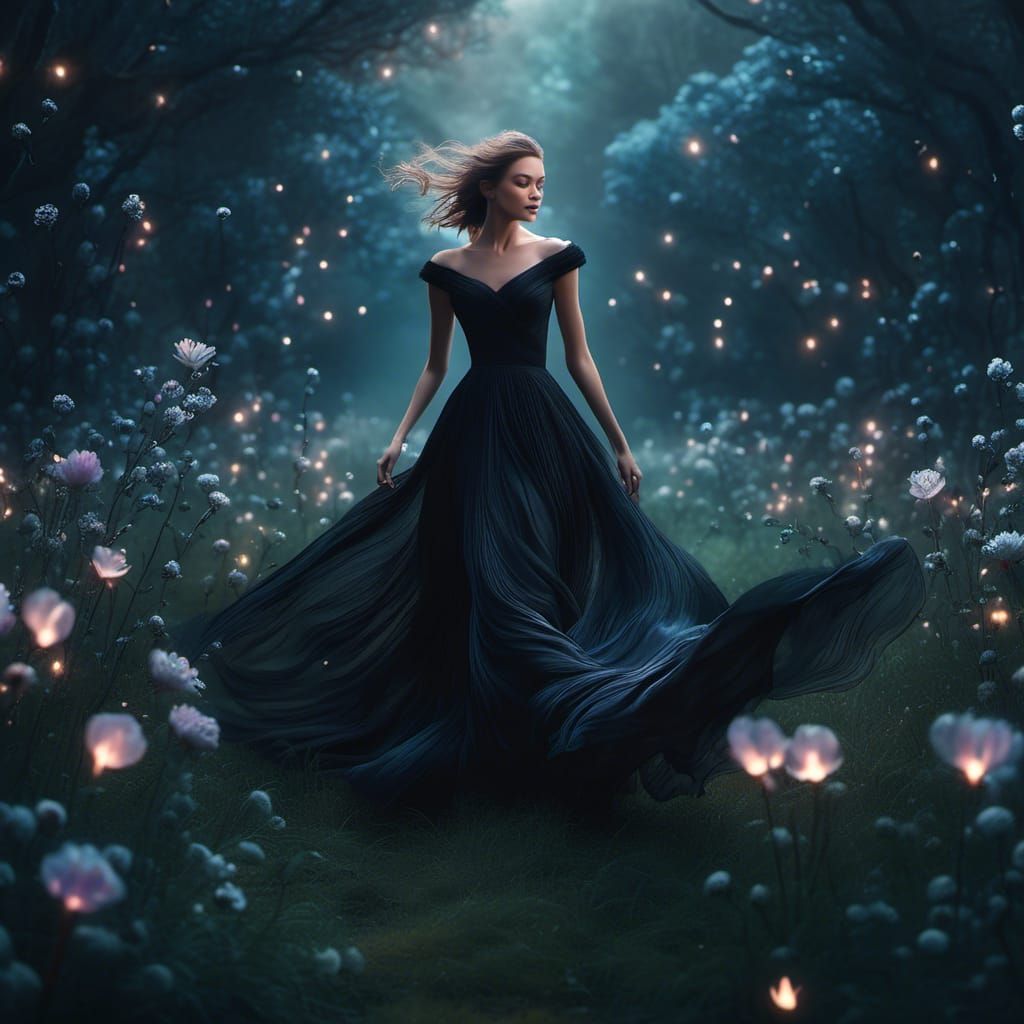 Eerily Pale Woman Runs Through Dark Meadow