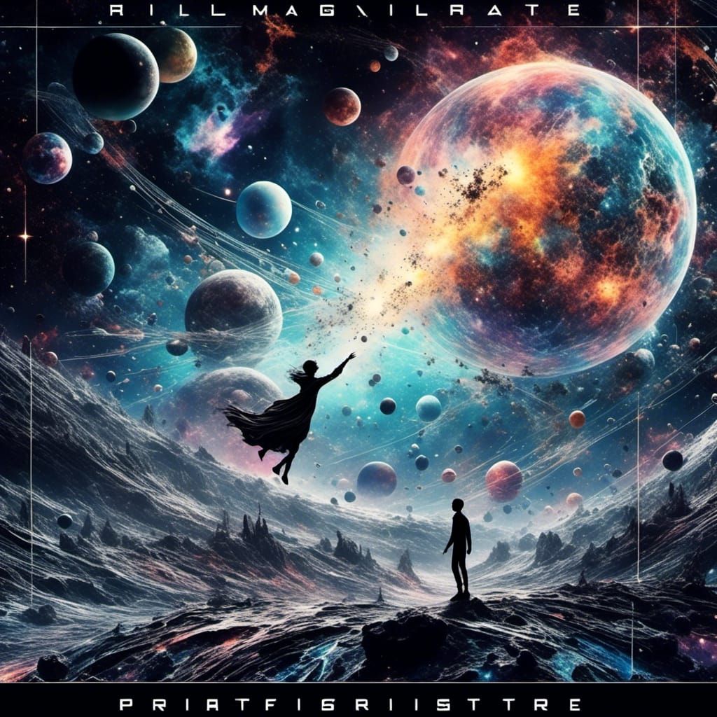 Epic Science Fiction Cover with Silhouettes and Neutron Star