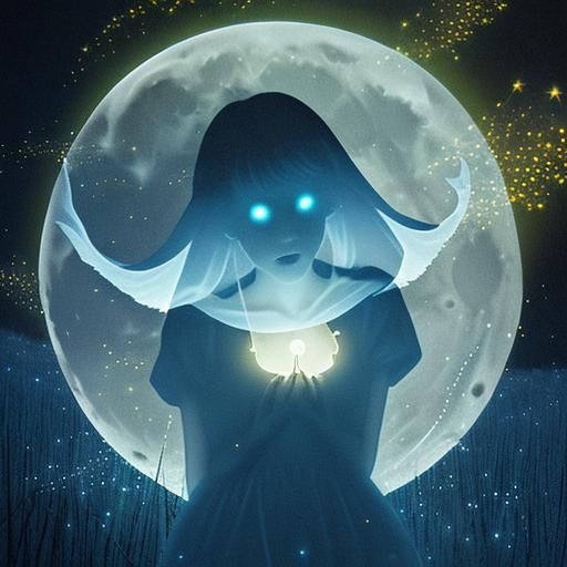 Enchanted Night: Ghostly Apparitions Under Full Moon