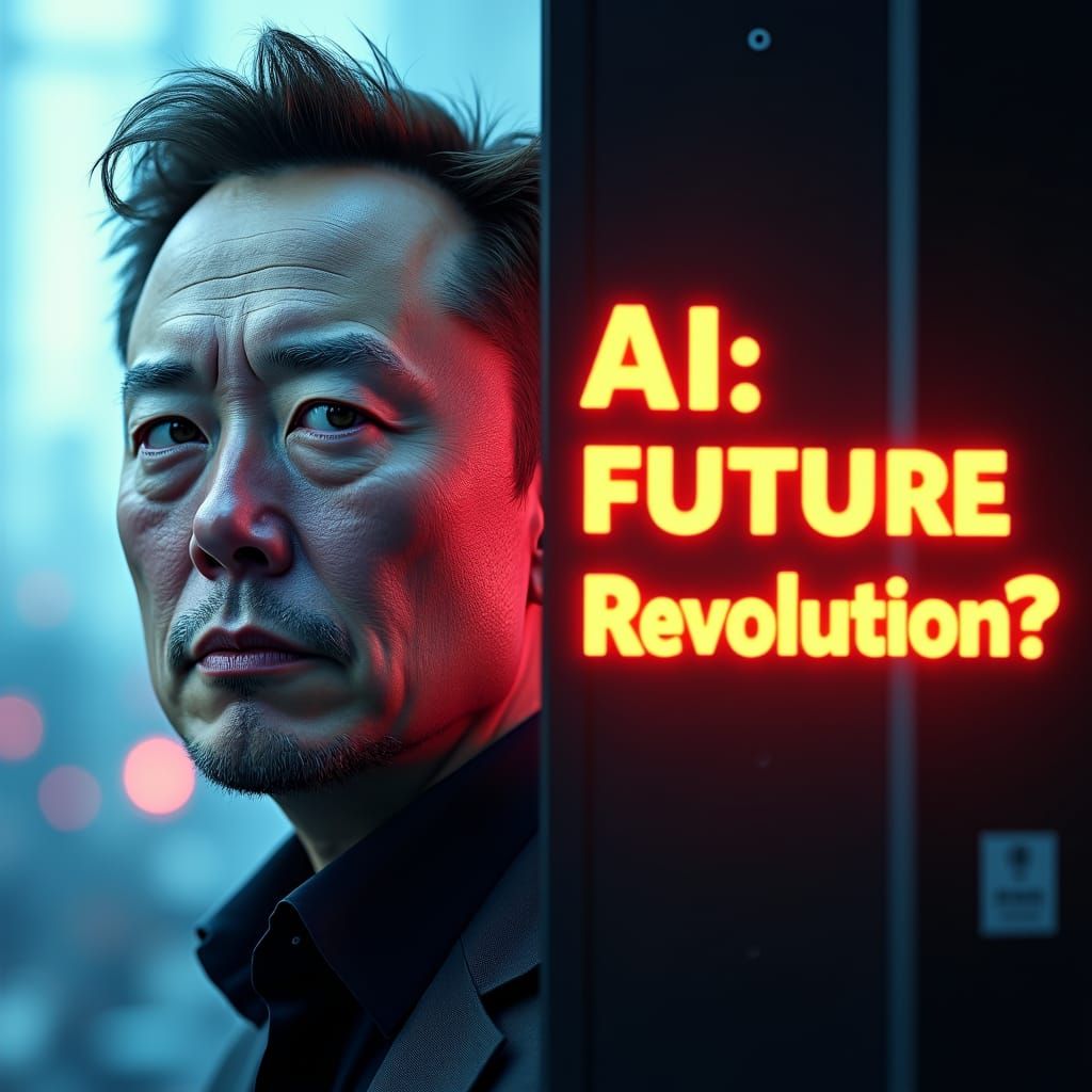 AI Podcast Thumbnail Featuring Elon Musk in Unreal Engine St...